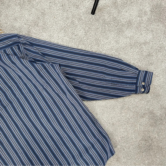 Carhartt Men’s Vintage Rugged Outdoor Wear Button Down Shirt Striped in Blue XL - Picture 10 of 15